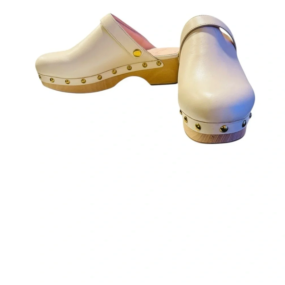 J.Crew dusty ivory Size 7 Grace Convertible Leather Clogs